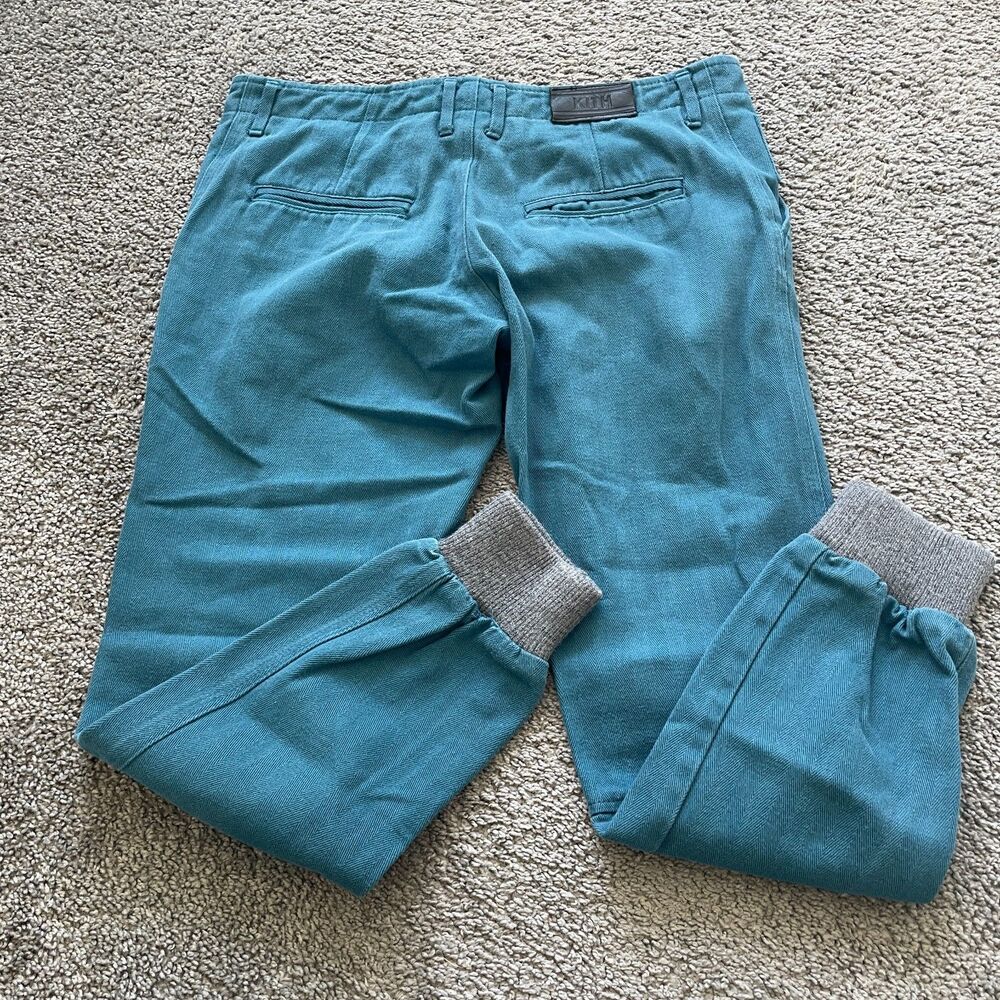 Kith Mens Mercer Joggers Pants Sz 30 Cotton Twill Knitted Cuff Casual Stretch - Picture 6 of 8